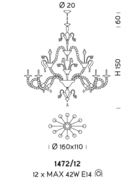 Подвесной светильник Sylkom Rezzonico 1472/12