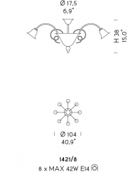 Подвесная люстра Sylcom Venier 1421/8 Подвесная люстра Sylcom Venier 1421/8