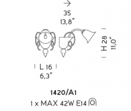 Настенный светильник Sylkom Venier 1420/A1 Настенный светильник Sylkom Venier 1420/A1