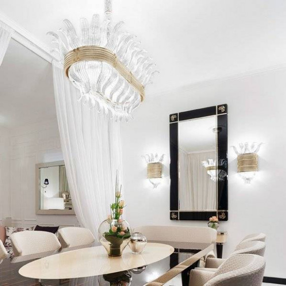 Настенный светильник Beby Group Milano Deco 8030A01 Light gold Transparent Glass