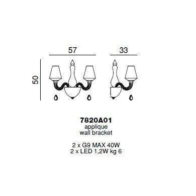 Бра Beby Group Pure 7820A01 Chrome Silver Cortina Black Lilac