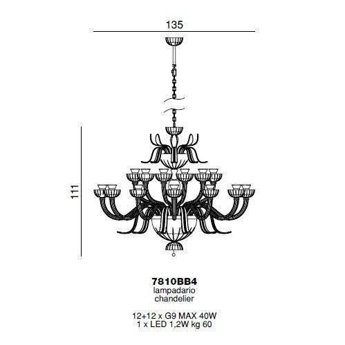 Люстра Beby Garden Party 7810BB4 Gold Orange Sicily Swarovski Plaque