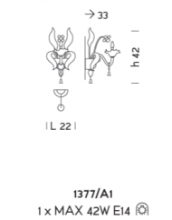 Настенный светильник Sylkom Giustinian 1377/A1 Настенный светильник Sylkom Giustinian 1377/A1