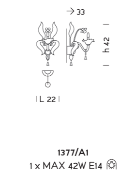 Настенный светильник Sylkom Giustinian 1377/A1