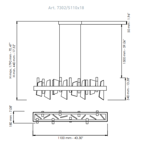 Подвесная люстра Patrizia Volpato Vela 7302/S Подвесная люстра Patrizia Volpato Vela 7302/S