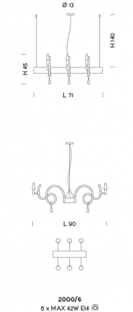 Подвесной светильник Sylkom Street 2000/6