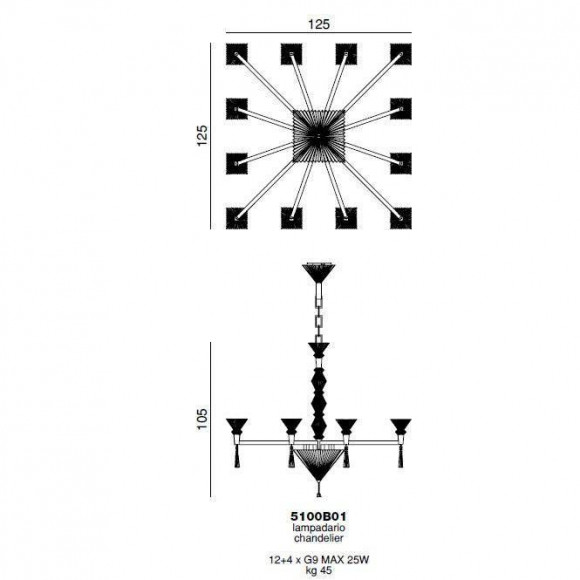 Люстра Beby Group Crystal sand 5100B01 Chrome