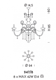 Подвесной светильник Sylkom Dandolo 947/8 Подвесной светильник Sylkom Dandolo 947/8