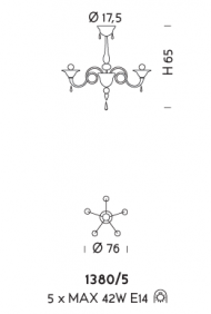 Подвесная люстра Sylcom Dolfin 1380/5
