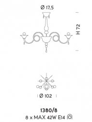 Подвесная люстра Sylcom Dolfin 1380/8