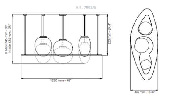 Подвесная люстра Patrizia Volpato Stone 7803/S