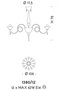 Подвесная люстра Sylcom Dolfin 1380/12