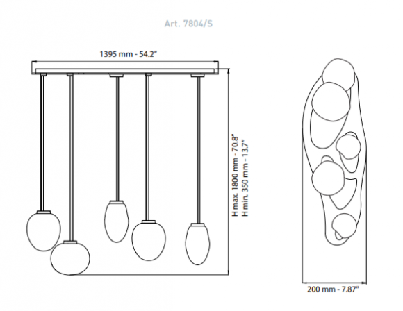Подвесная люстра Patrizia Volpato Stone 7804/S Подвесная люстра Patrizia Volpato Stone 7804/S
