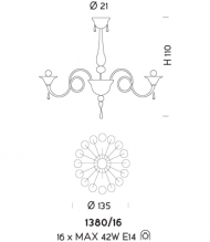 Подвесная люстра Sylcom Dolfin 1380/16