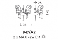 Настенный светильник Sylkom Dandolo 947/A2 Настенный светильник Sylkom Dandolo 947/A2