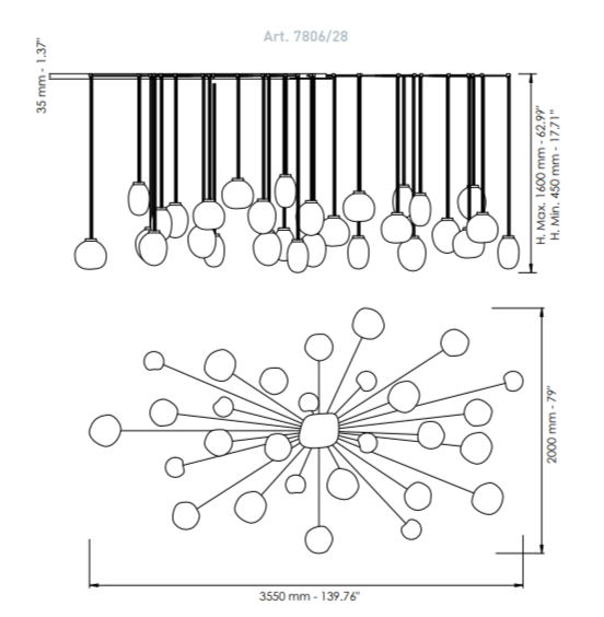Подвесная люстра Patrizia Volpato Stone 7806 Подвесная люстра Patrizia Volpato Stone 7806