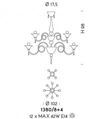 Подвесная люстра Sylcom Dolfin 1380/8+4