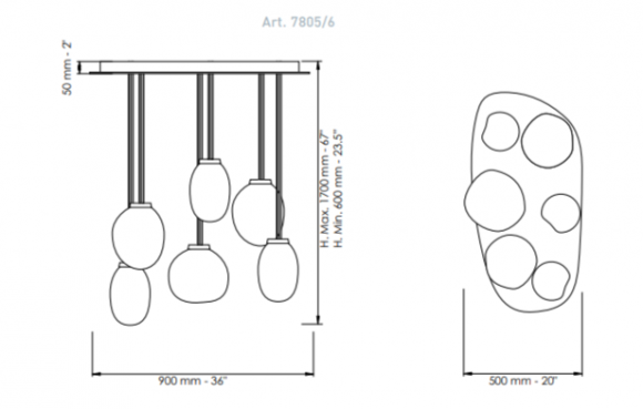 Подвесная люстра Patrizia Volpato Stone 7805