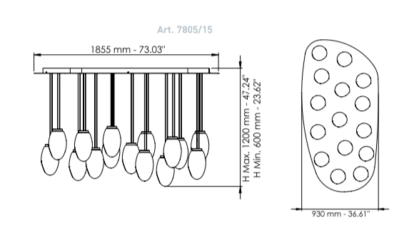 Подвесная люстра Patrizia Volpato Stone 7805