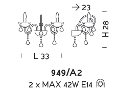 Настенный светильник Sylkom Dandolo 949/A2 Настенный светильник Sylkom Dandolo 949/A2