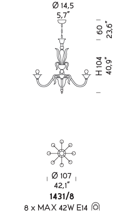 Подвесной светильник Sylkom Pisani 1431/8