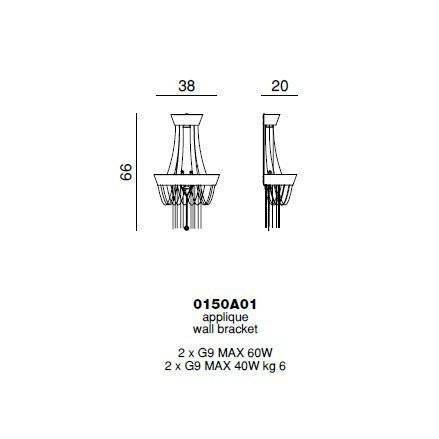Бра Beby Velvet 0150A01 Chrome Cut Almond