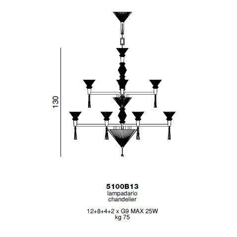 Люстра Beby Group Crystal sand 5100B13 Gold