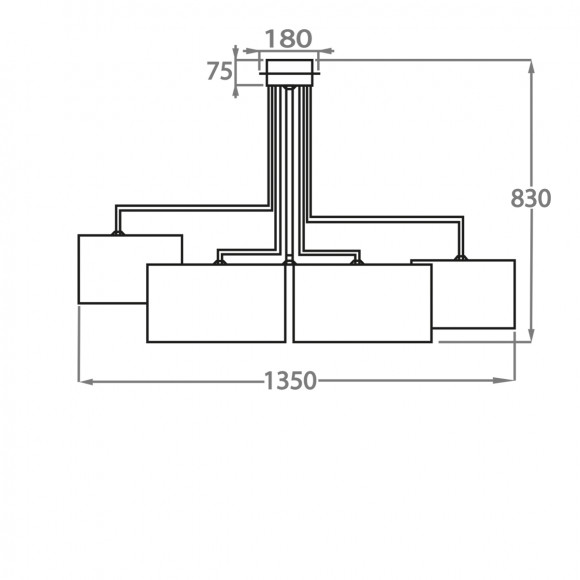 Люстра на штанге Bella Figura Mayfair CL100-5 Люстра на штанге Bella Figura Mayfair CL100-5