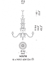 Подвесной светильник Sylkom Pisani 1431/16 Подвесной светильник Sylkom Pisani 1431/16